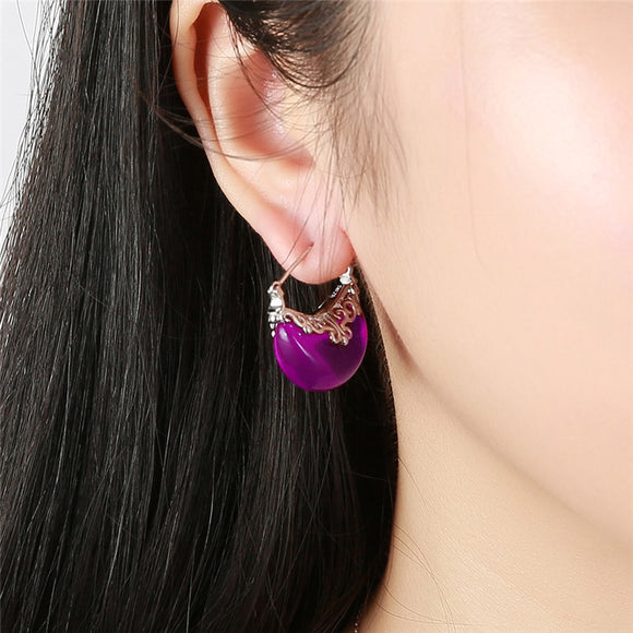 Aretes Luna Bote Elegantes para Mujer