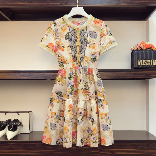 Vestido Cheongsam Elegante de Chifón Floral Ajustado - Image 4