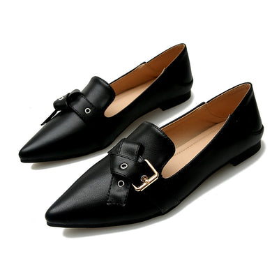 Mocasines Planos Puntiagudos para Mujer con Hebilla de Moda - Image 3