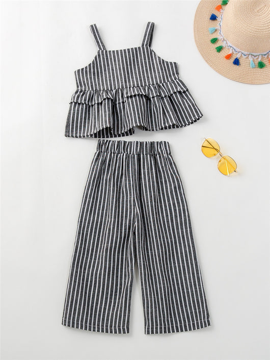 Conjunto Infantil de Rayas Europeo Americano para Niñas - Image 16