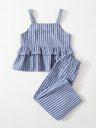 Conjunto Infantil de Rayas Europeo Americano para Niñas - Image 6