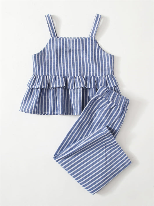 Conjunto Infantil de Rayas Europeo Americano para Niñas - Image 6