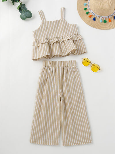 Conjunto Infantil de Rayas Europeo Americano para Niñas - Image 3
