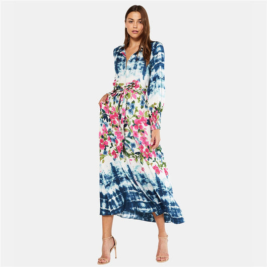 Blusa de Playa Estampada con Botones - Traje de Baño Elegante