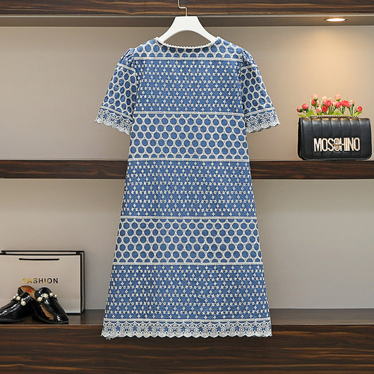 Vestido Denim Bordado Talla Grande para Mujer - Image 11