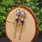Aretes de Perla de Agua Dulce Vintage Cloisonné Largos Estilo Europeo