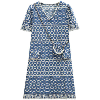 Vestido Denim Bordado Talla Grande para Mujer - Image 5