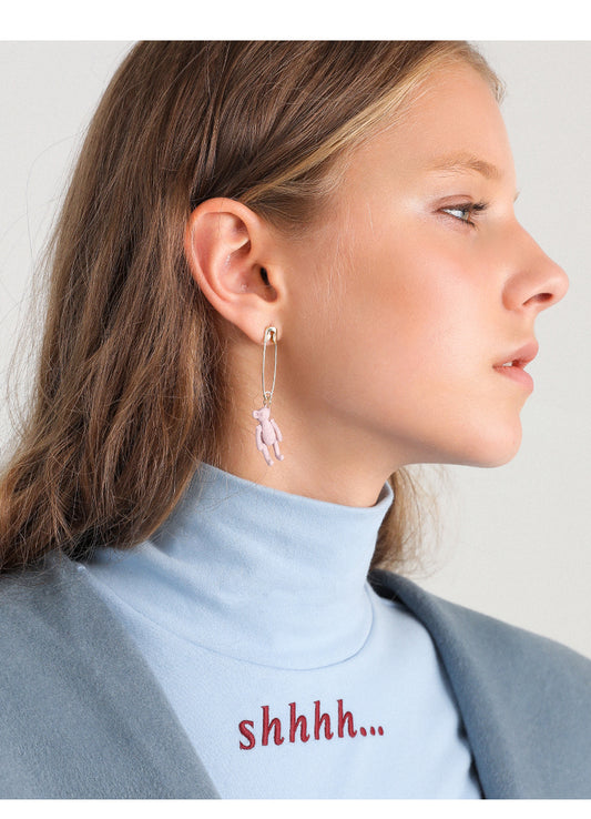 Aretes de Osito Lindos con Personalidad Coreana - Diseño Minimalista Viral