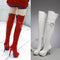 Botas Altas Impermeable con Tacón Stiletto y Detalles Metálicos - Estilo Europeo Rojo