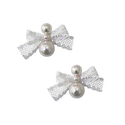 Aretes de Plata 925 Moño con Perla y Encaje Delicado - Image 7