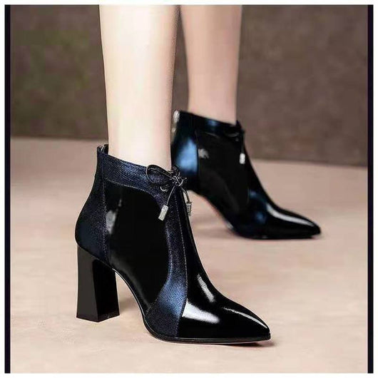 Botas Martin Cálidas para Mujer Tacón Medio Alto Negro - Image 9