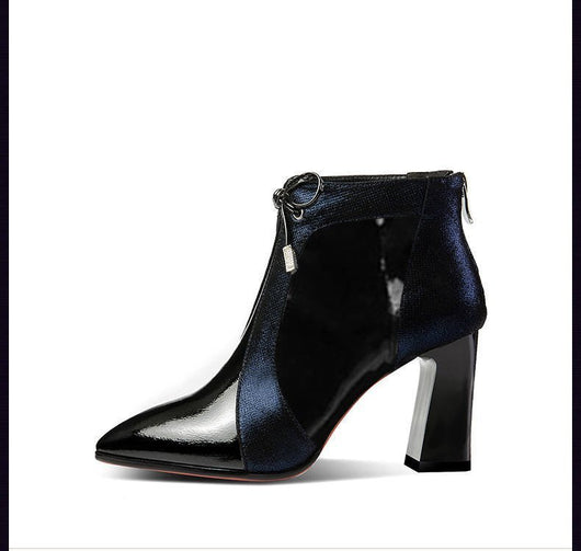 Botas Martin Cálidas para Mujer Tacón Medio Alto Negro - Image 4