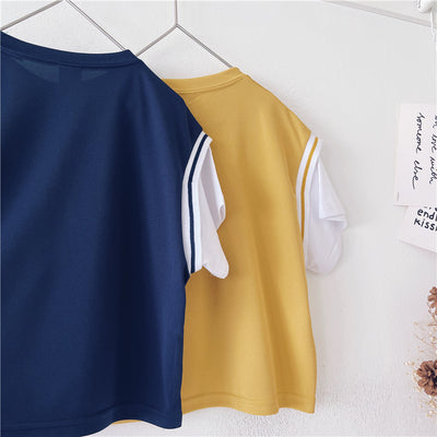Playera Deportiva Infantil Estilo Dos Tonos - Camiseta Casual Verano Niño - Image 8
