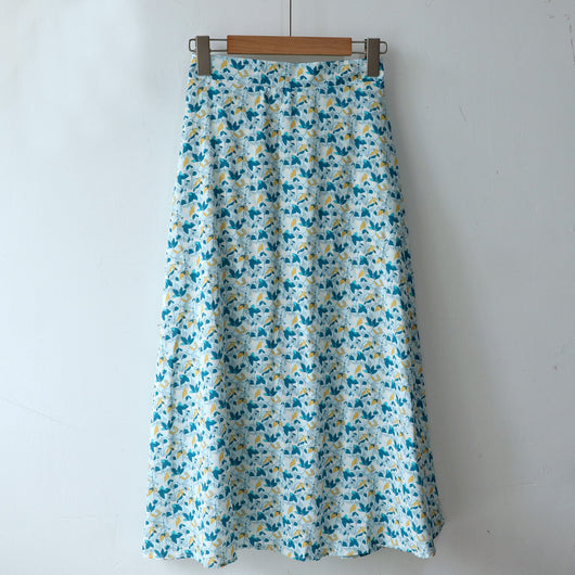 Falda Midi Estampado Floral Estilo Coreano Corte A - Image 9