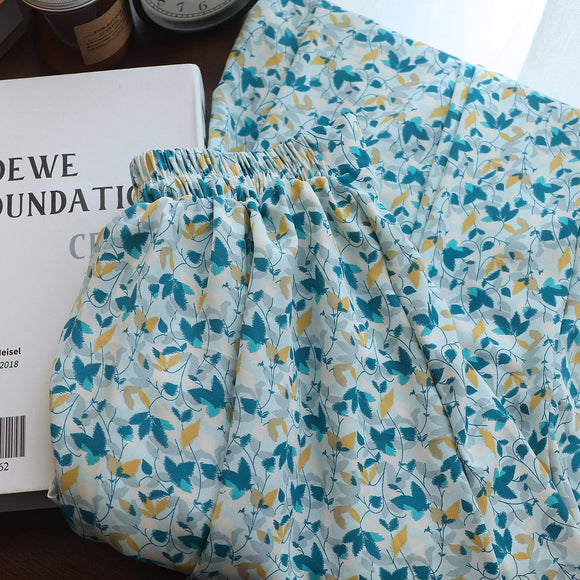 Falda Midi Estampado Floral Estilo Coreano Corte A