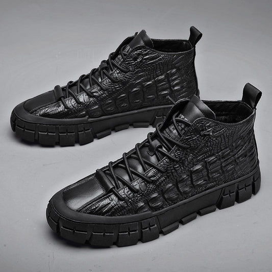 Botas Martin de Cuero para Hombre con Forro de Terciopelo Cálido