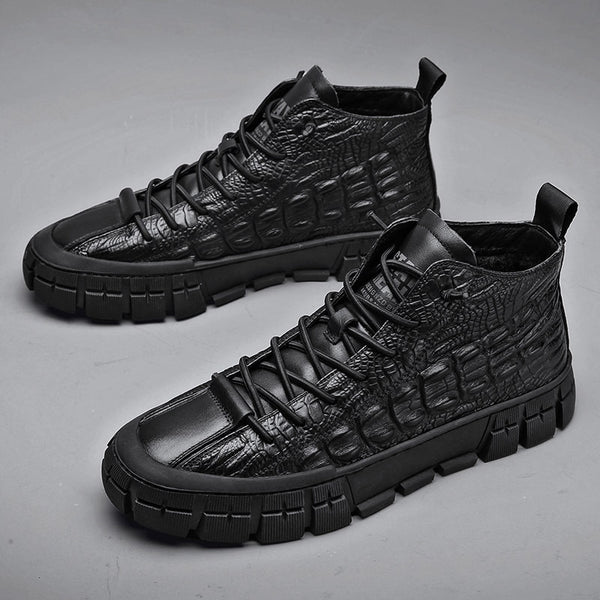 Botas Martin de Cuero para Hombre con Forro de Terciopelo Cálido