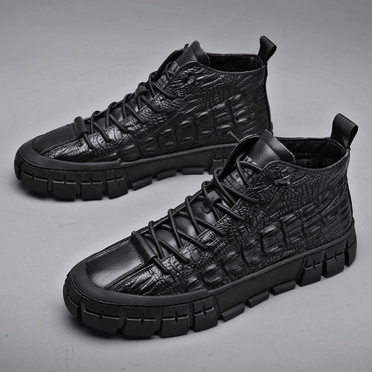 Botas Martin de Cuero para Hombre con Forro de Terciopelo Cálido