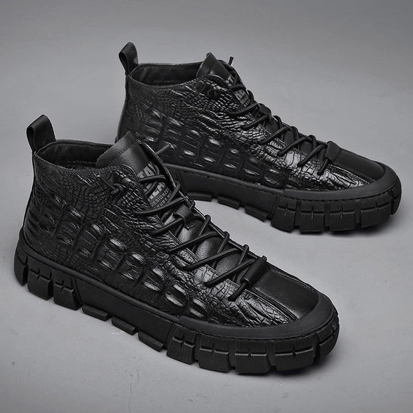 Botas Martin de Cuero para Hombre con Forro de Terciopelo Cálido