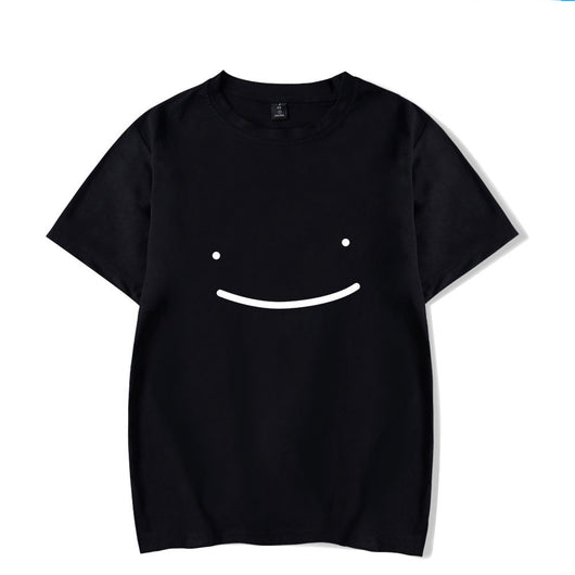 Playera Suelta Estampada 2D Cuello Redondo Manga Corta
