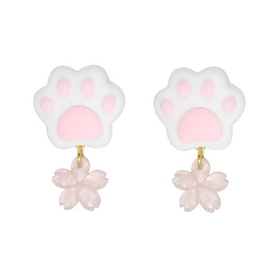 Aretes de Gato Blanco - Diseño Adorable de Patitas para Verano - Image 8