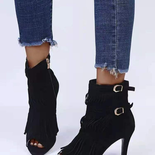 Botas Stiletto de Boca de Pez con Cierre Lateral - Estilo Europeo y Americano - Image 11