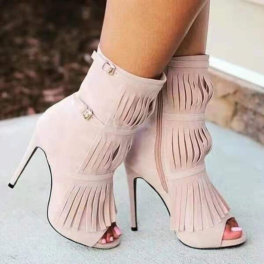 Botas Stiletto de Boca de Pez con Cierre Lateral - Estilo Europeo y Americano
