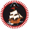 Set de Decoración Temática Pirata Rojo y Negro - Servicio para 8 Personas