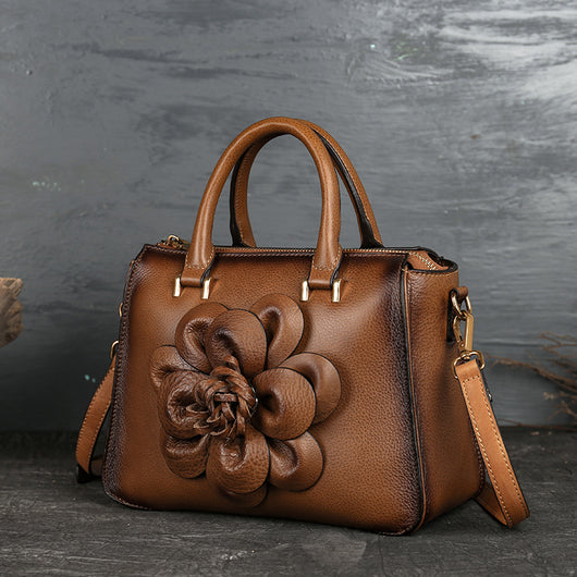 Bolso de Cuero Cuadrado con Estampado Floral Retro - Cartera Casual para Mujer - Image 7