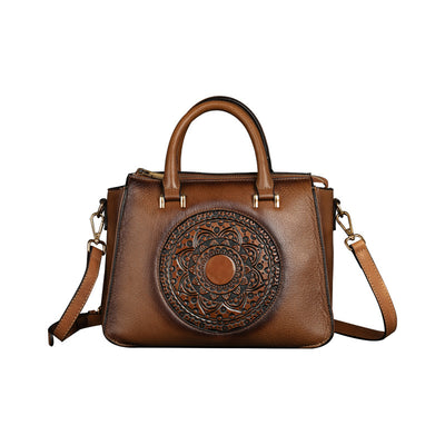 Bolso de Cuero Cuadrado con Estampado Floral Retro - Cartera Casual para Mujer - Image 6