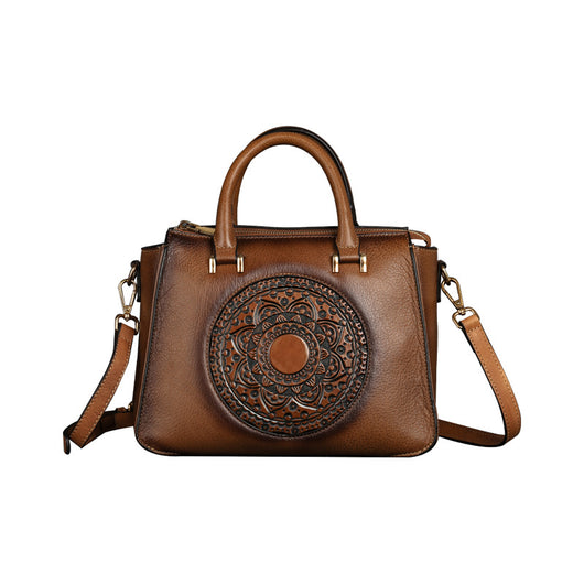 Bolso de Cuero Cuadrado con Estampado Floral Retro - Cartera Casual para Mujer - Image 4
