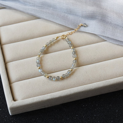 Pulsera de Piedra Lunar Azul Gris con Plata para Mujer - Image 6