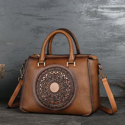 Bolso de Cuero Cuadrado con Estampado Floral Retro - Cartera Casual para Mujer - Image 2