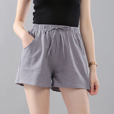 Shorts de Algodón Lavado Cintura Ajustable Mujer Casual - Image 5