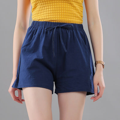 Shorts de Algodón Lavado Cintura Ajustable Mujer Casual - Image 3