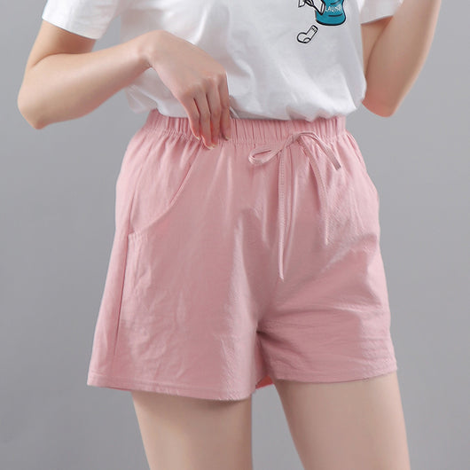 Shorts de Algodón Lavado Cintura Ajustable Mujer Casual - Image 4