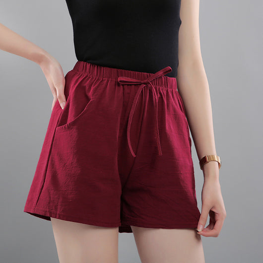 Shorts de Algodón Lavado Cintura Ajustable Mujer Casual - Image 6