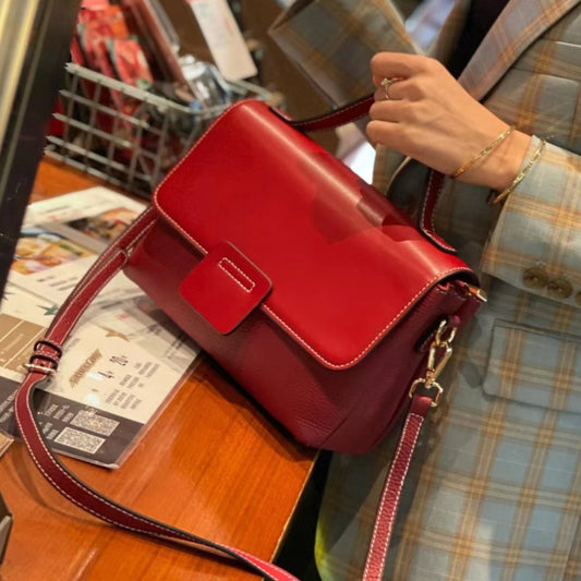Bolso Mensajero de Cuero Premium - Estilo Moderno de Un Solo Hombro