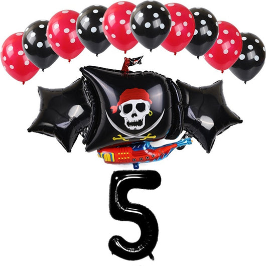 Globos de Aluminio para Cumpleaños Feliz - Niño y Niña - Barco Negro y Rojo - Image 21