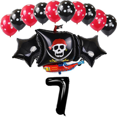 Globos de Aluminio para Cumpleaños Feliz - Niño y Niña - Barco Negro y Rojo - Image 24