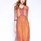 Vestido Bohemio Floral Largo Media Pierna Escote V Playa