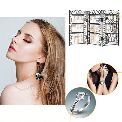 Organizador de Joyería con 3 Puertas - Soporte Metálico para Collares y Aretes - Image 13
