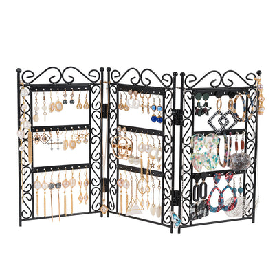 Organizador de Joyería con 3 Puertas - Soporte Metálico para Collares y Aretes - Image 12