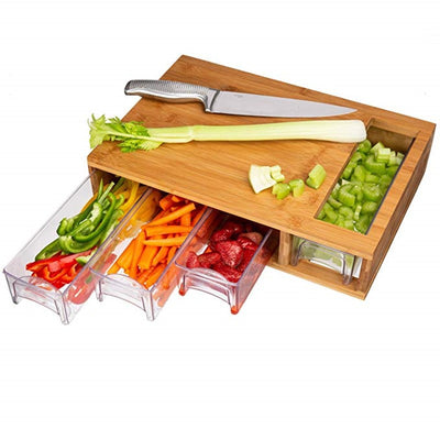 Tabla de Corte Rectangular Grande con Cajón de Almacenamiento