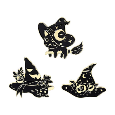 Broche Gato Mágico Negro con Sombrero de Mago - Accesorio Halloween Punk - Image 8