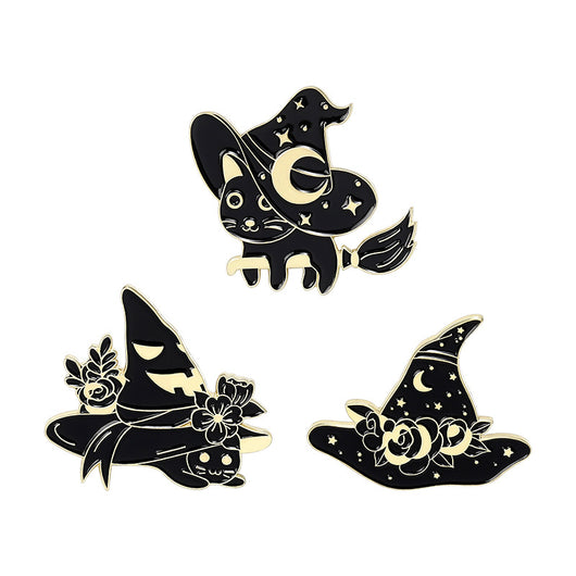 Broche Gato Mágico Negro con Sombrero de Mago - Accesorio Halloween Punk - Image 8