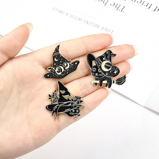 Broche Gato Mágico Negro con Sombrero de Mago - Accesorio Halloween Punk - Image 5