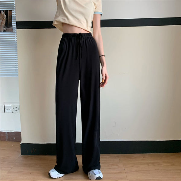 Pantalones de Cintura Alta con Cordón Ajustable para Limpieza