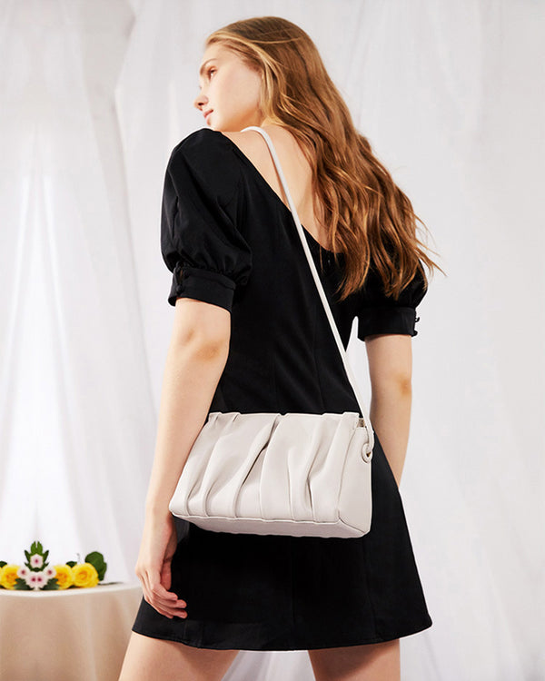 Bolso de Cuero Genuino para Mujer con Patrón Lychee - Bandolera Elegante