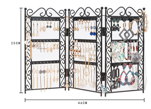 Organizador de Joyería con 3 Puertas - Soporte Metálico para Collares y Aretes - Image 9